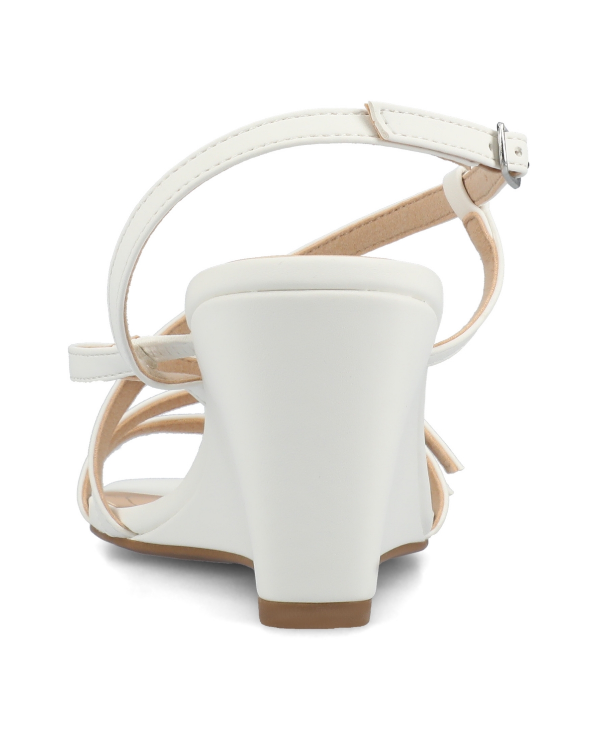 Shop Journee Collection Women's Clinne Strappy Wedge Sandals In White