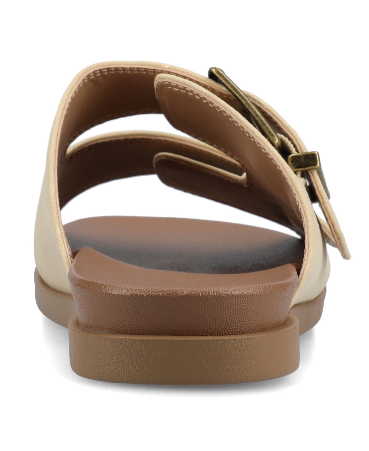 Journee Collection Cosette Buckle Slide Sandal In Beige