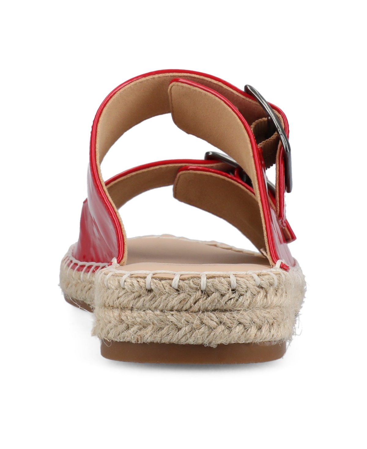 Journee Collection Women's Tresah Double Strap Espadrille Sandals In Red Patent