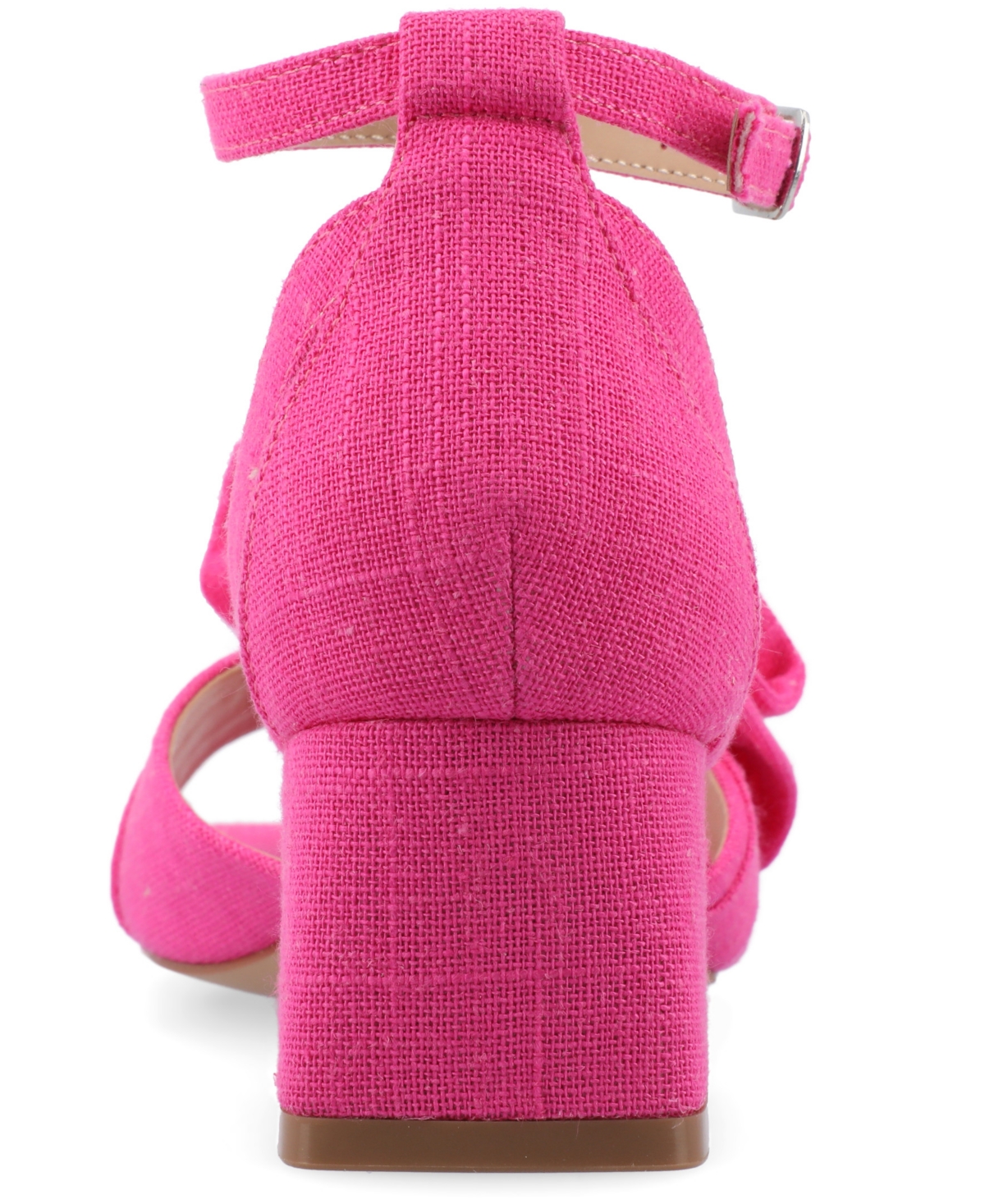 Journee Collection Zevi Bow Block Heel Sandal In Hot Pink