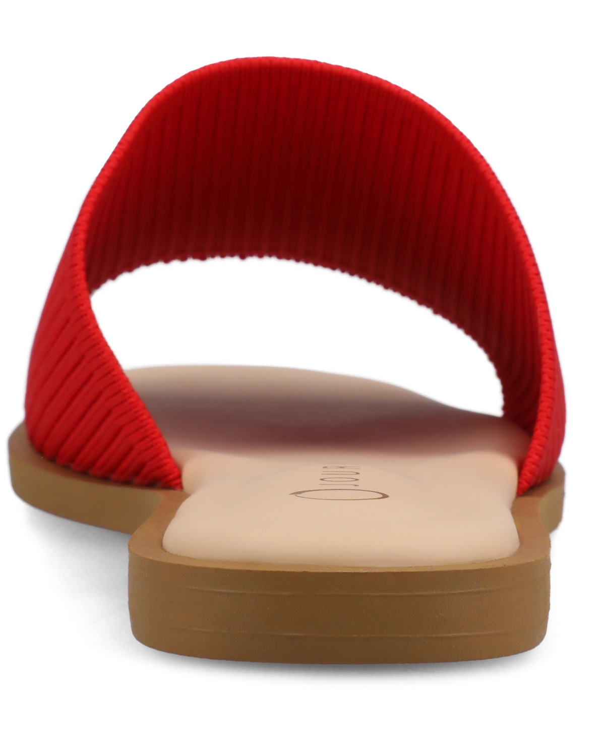 Journee Collection Women's Prisilla Single Band Slide Flat Sandals In Red