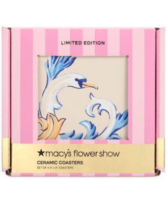 Flower Show 4-Piece Ceramic Coaster Set, Exclusively at Macy's