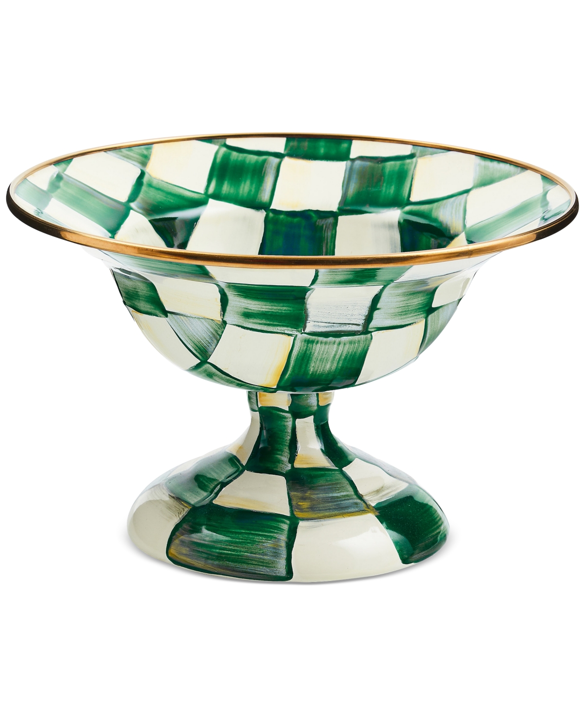 Mackenzie-childs Emerald Check Compote, Small