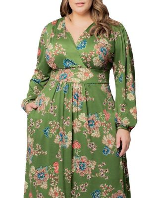Plus Size Diana Long Sleeve Midi Dress