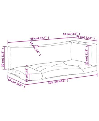 Pallet Cushion Set of 3 Black 100% polyester Standard