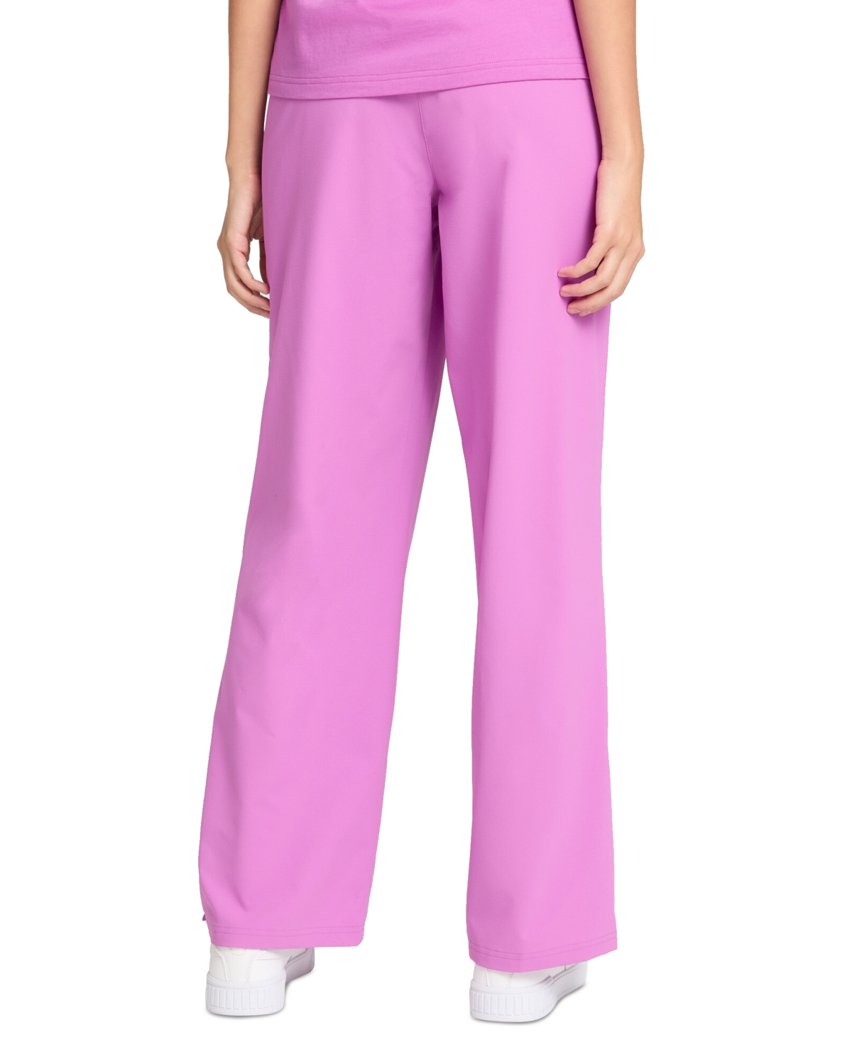 Puma Women's Essential Water-repellent Ripstop Straight Pants In Wild Berry,blue Crystal