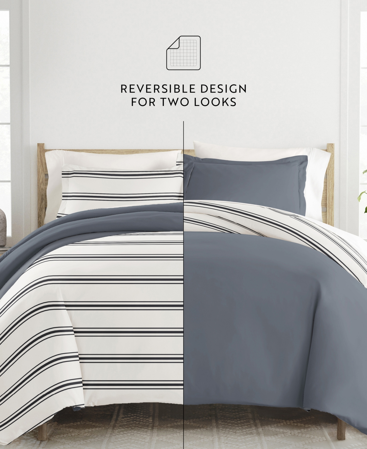 Ienjoy Home Utra Soft Reversible 3-pc. Duvet Cover Set, Queen In White