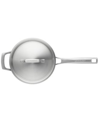 Essential Stainless Steel Round Saucepan with Lid, 4 Qt.