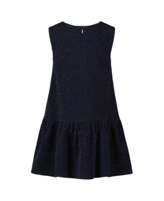 Toddler and Little Girls Drop Waist Sleeveless Peplum Hem Dress