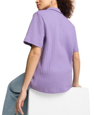 Women's Wardrobe Essential Short-Sleeve Pointelle Shirt