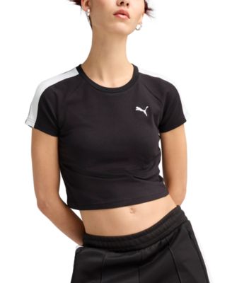 Puma - Women's T7 Stripe Crewneck Cropped Baby T-Shirt