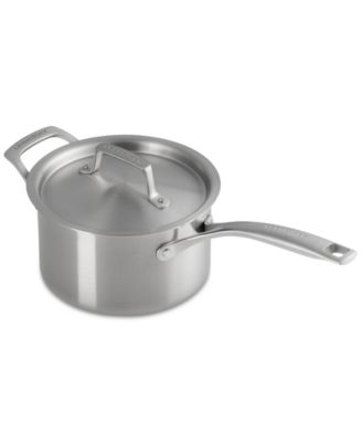 Essential Stainless Steel Round Saucepan with Lid, 3 Qt.