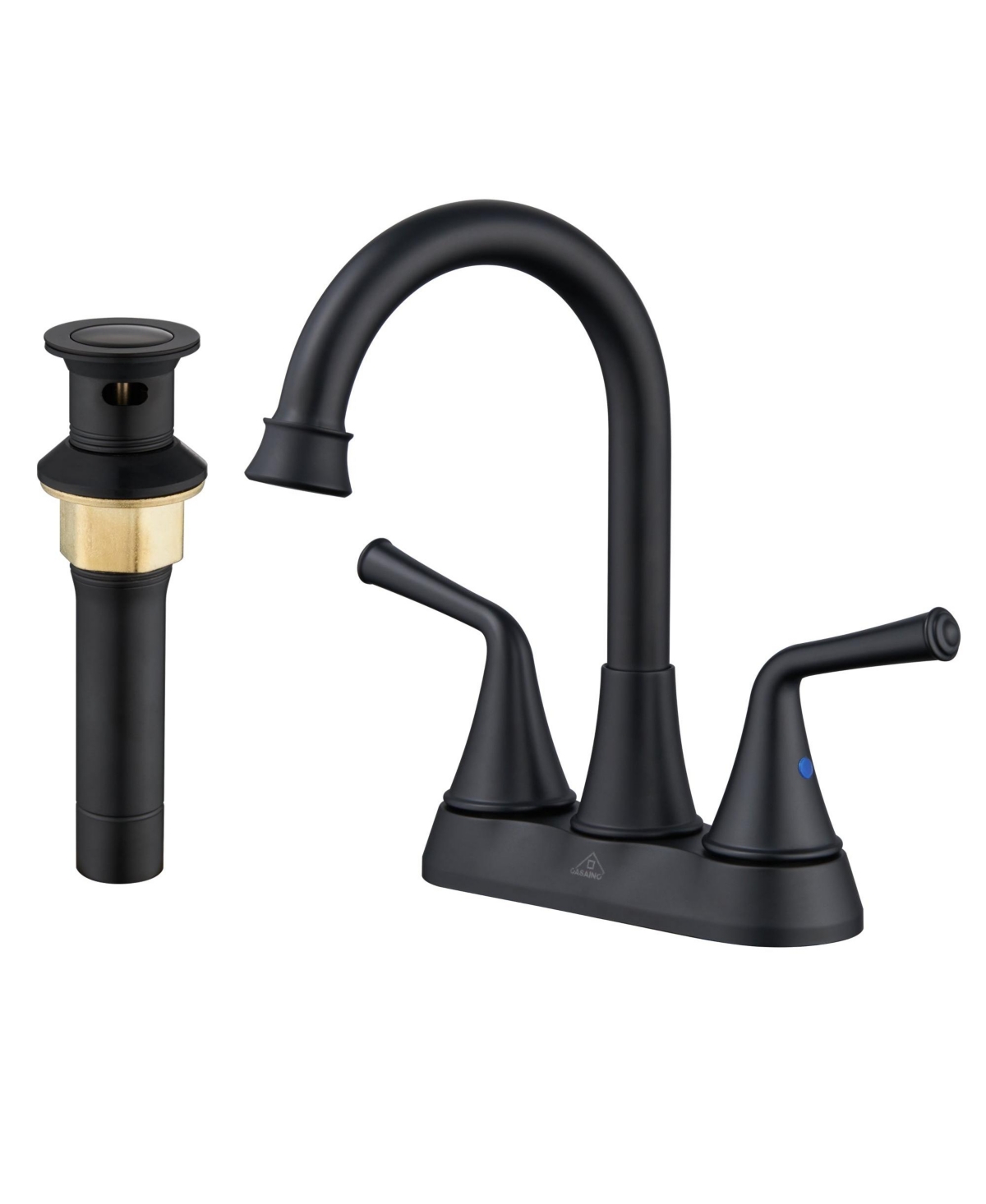 Two Handle Bathroom Faucet with Drain Assembly 4-Inch Centerset Sink Faucet 3 Hole Lavatory Faucet Bathroom Vanity Sink Faucets with Pop-up Drain, Bru
