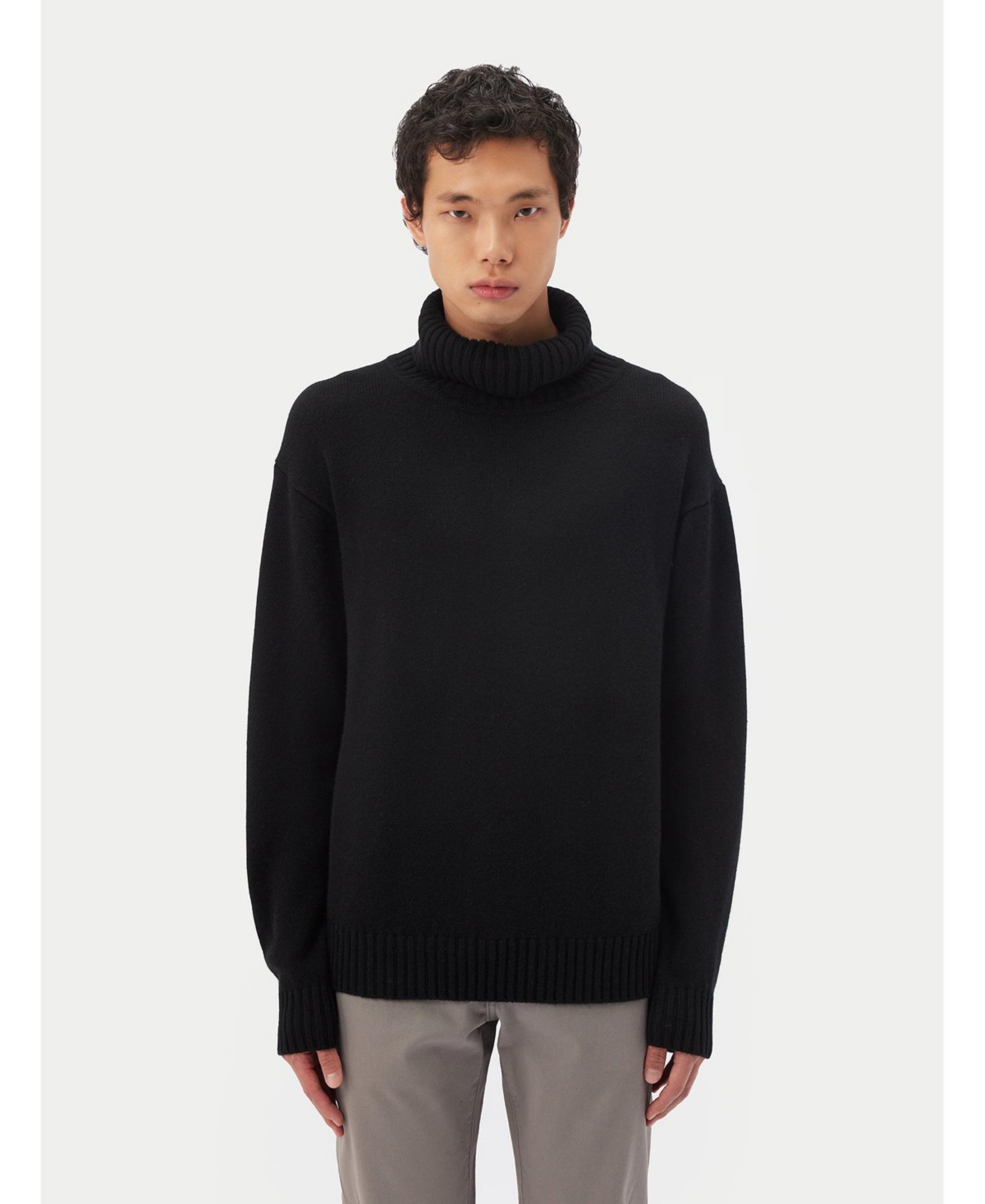Usa Men's Cashmere Turtleneck - 2XL / black / MK224-1481 - Black-blue graphite