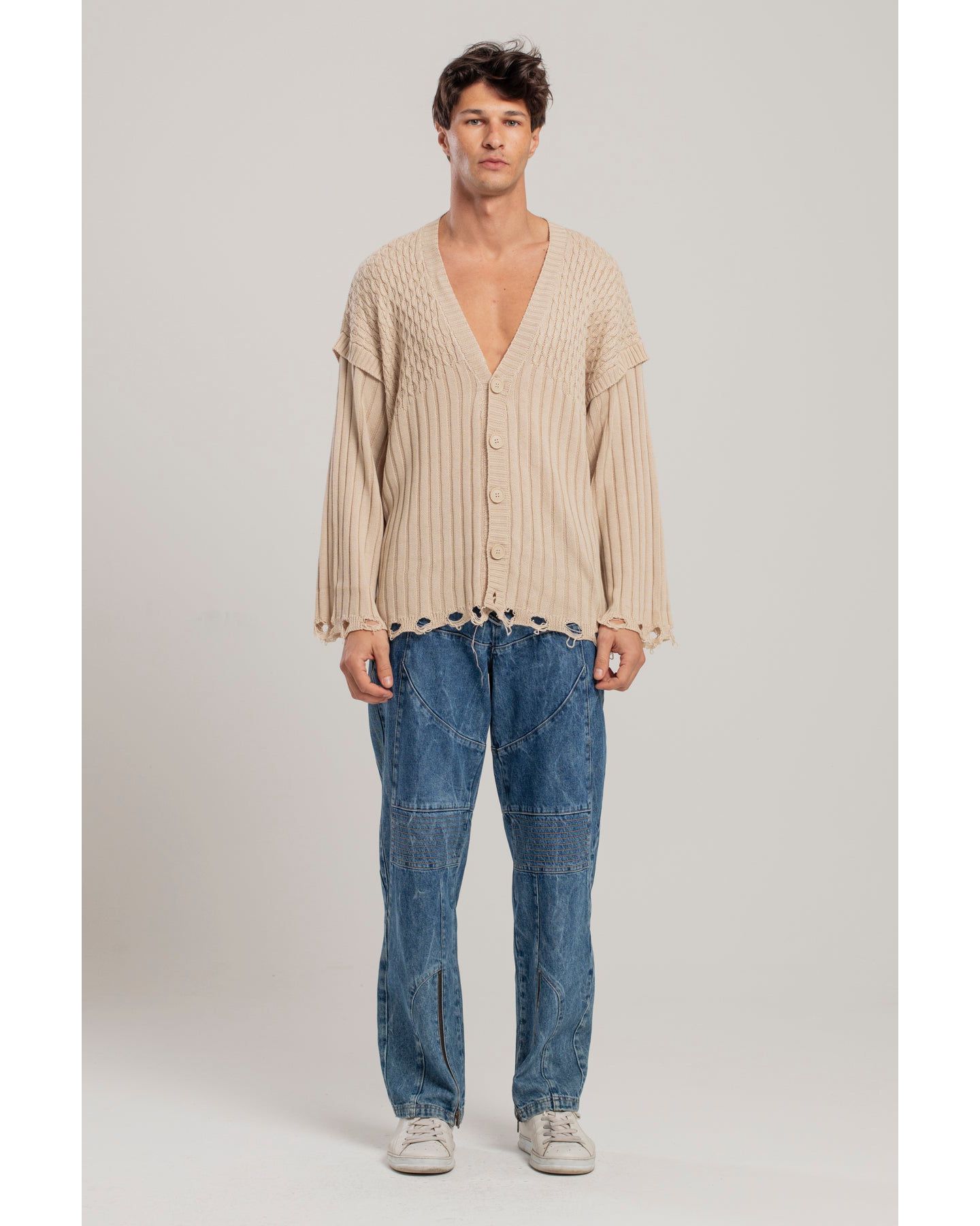 Мужской кардиган PCFG Soft Knit, цвет: Бежевый — фото 3