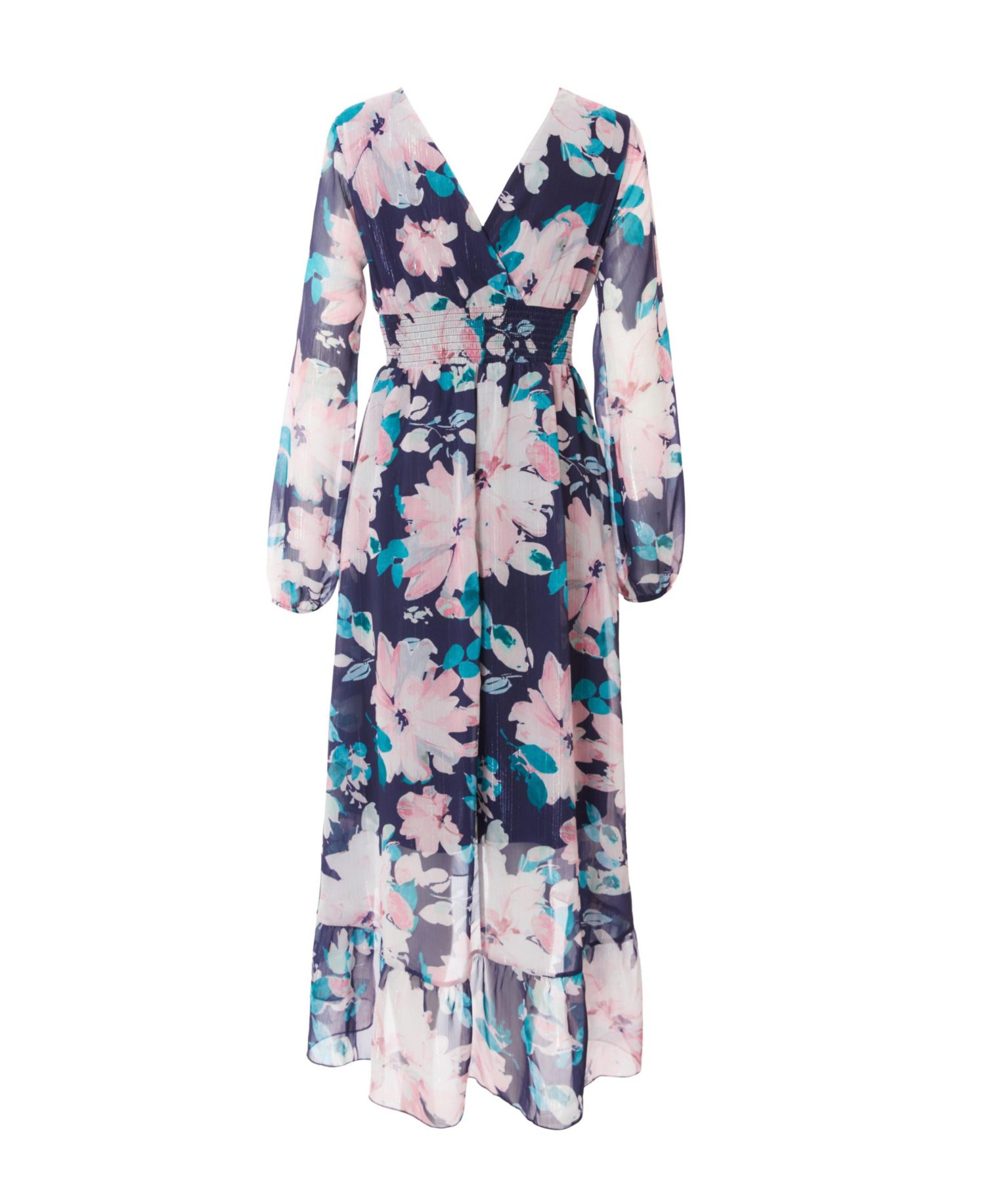 Women's Chiffon Long Sleeve Midaxi Dress