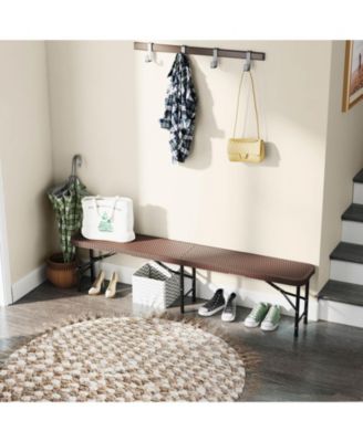 6 ft Plastic Folding Bench with 1320 LBS Capacity Handle & Lock For Outdoor Camping