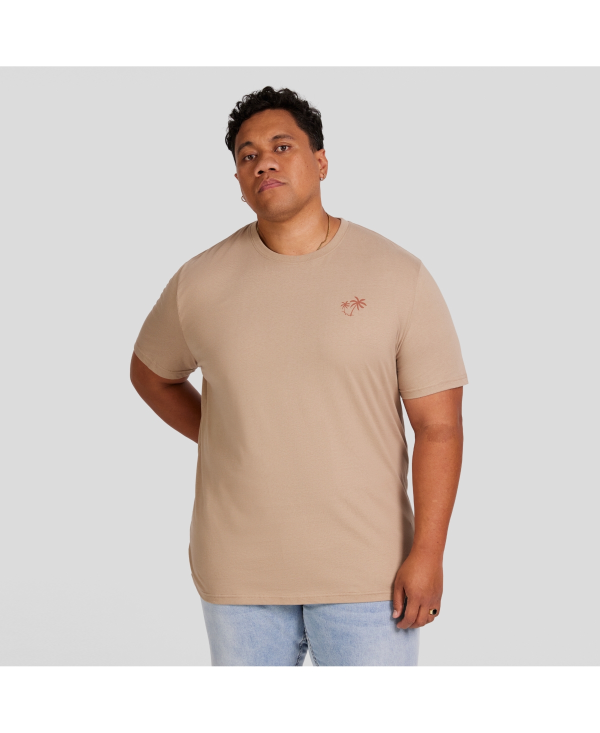 Mens Byron Crew Neck Tee Big & Tall - Biscuit