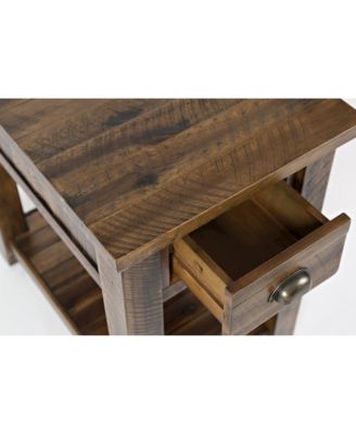 Artisan's Craft Rustic Farmhouse Distressed Solid Wood Chairside Table