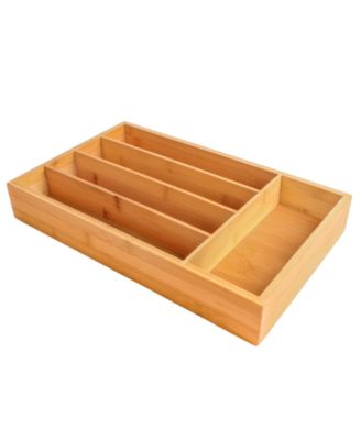 Bamboo 5-Slot Flatware Organizer, 13.5" x 8.25"