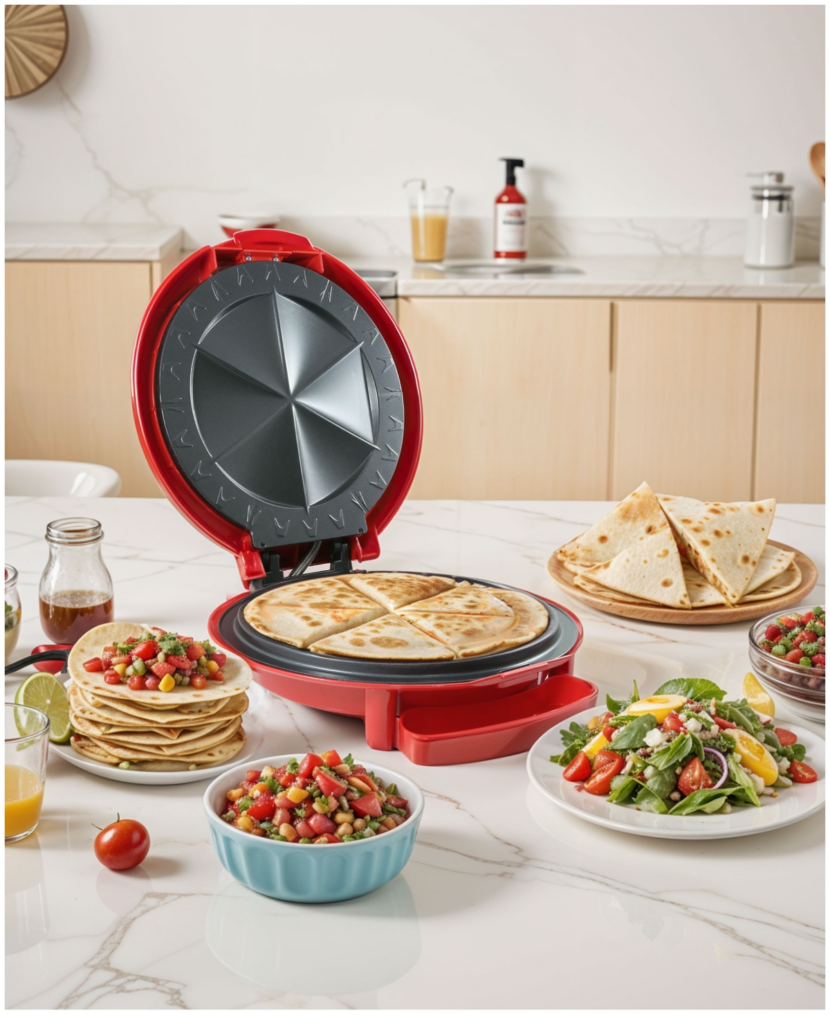 Elite Cuisine 11" Quesadilla Maker In Red