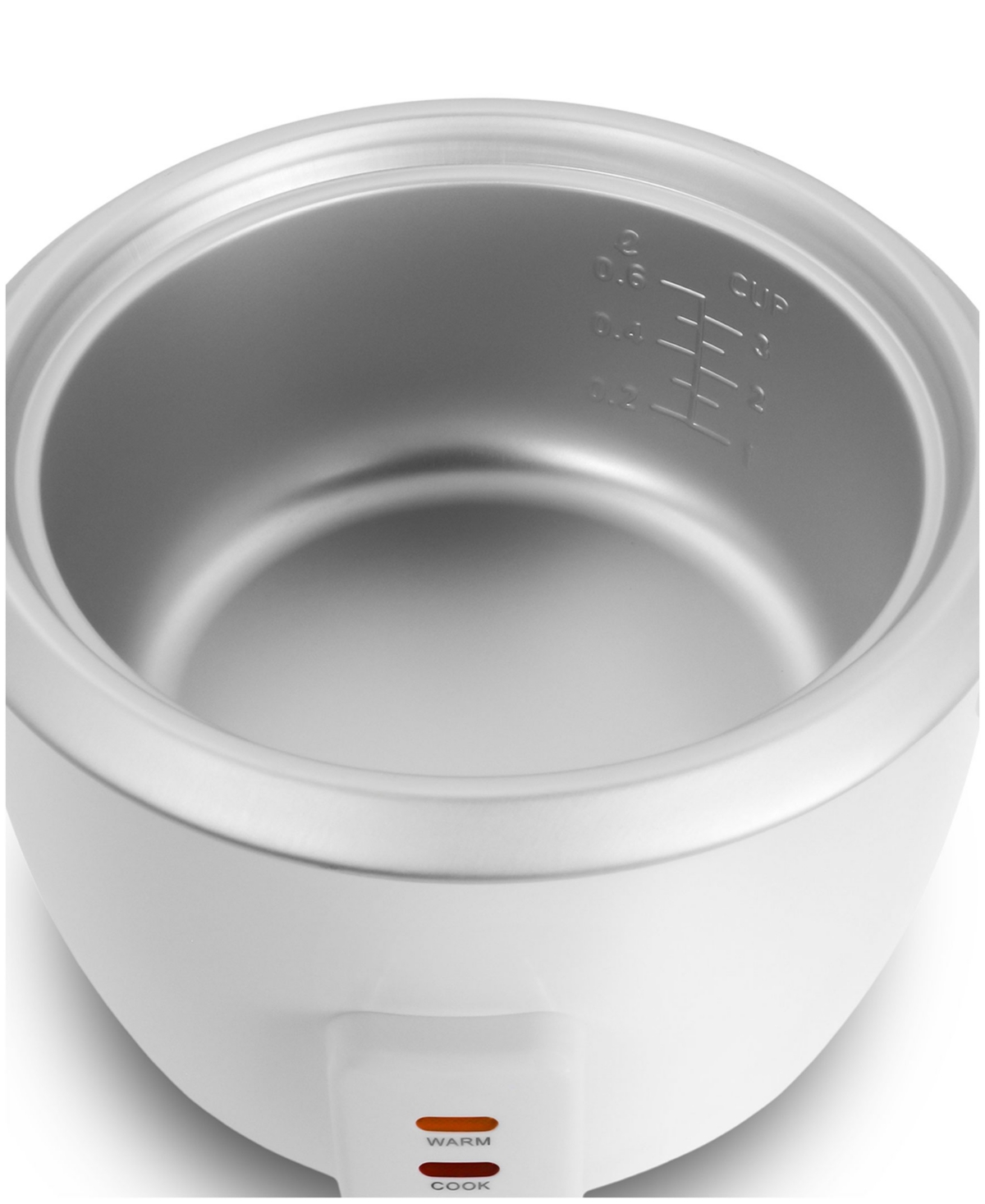 Elite Cuisine 6 Cup Rice Cooker With Glass Lid In White