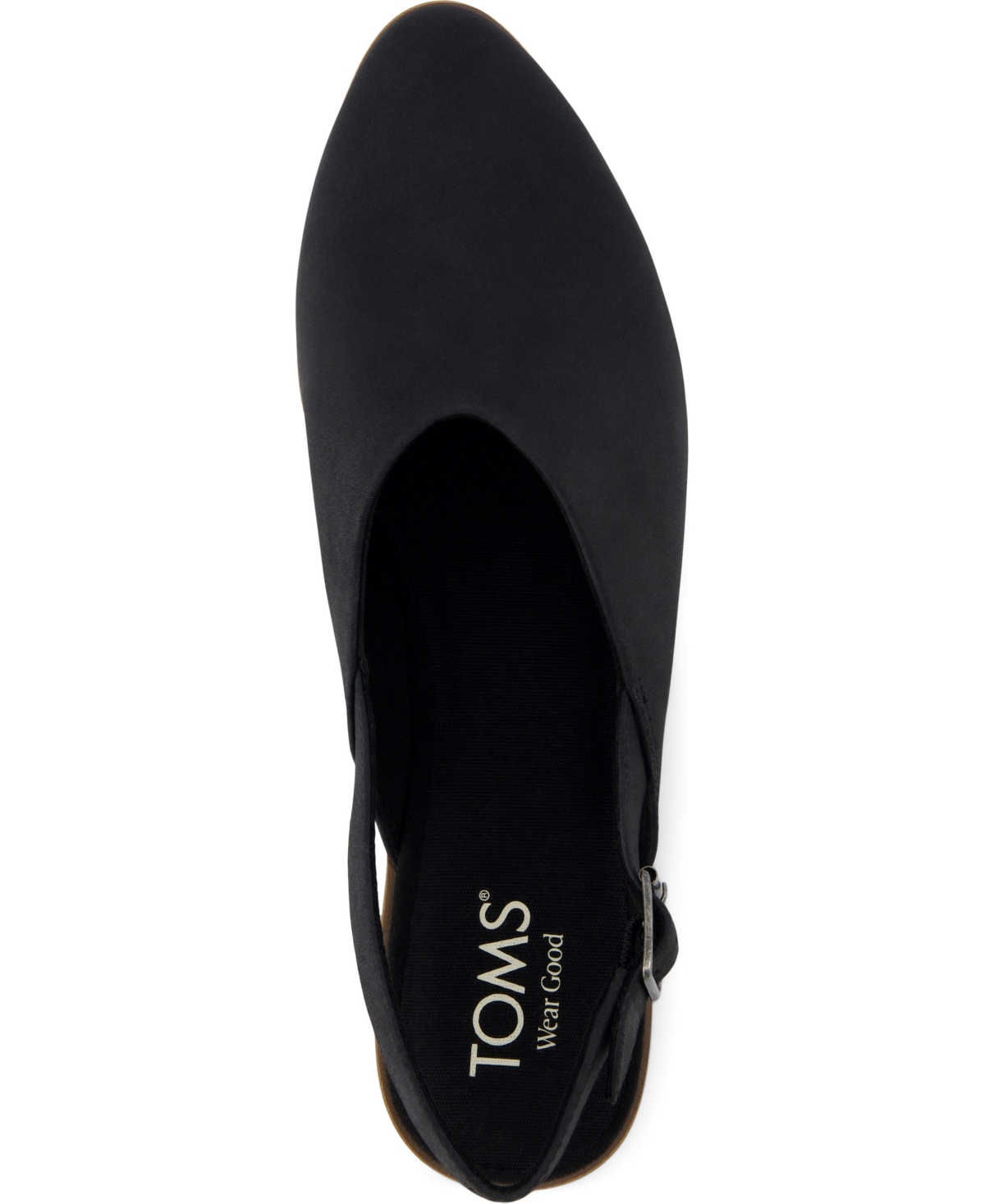 Toms Women's Jade Slingback Flat Leather In Black Leather
