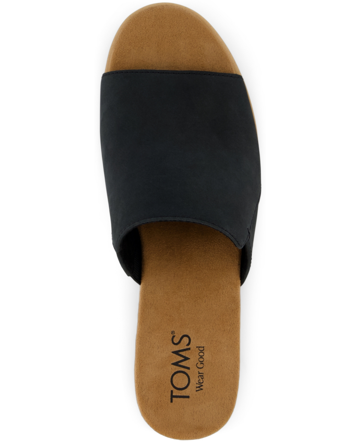 Shop Toms Women's Diana Slip-on Wedge Sandals In Black Leather