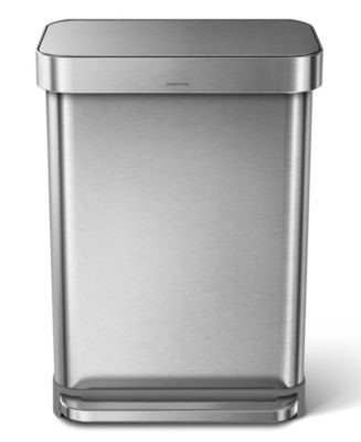 simplehuman 55 Liter Rectangular Kitchen Trash Can with Liner Pocket - Macy's