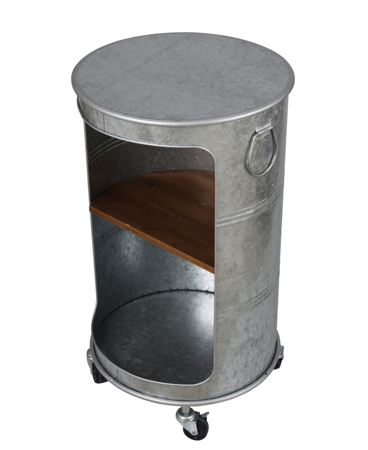 Shop Stylecraft Home Collection 15.75" Galvanized Metal Church St. Industrial Side Table In Silver