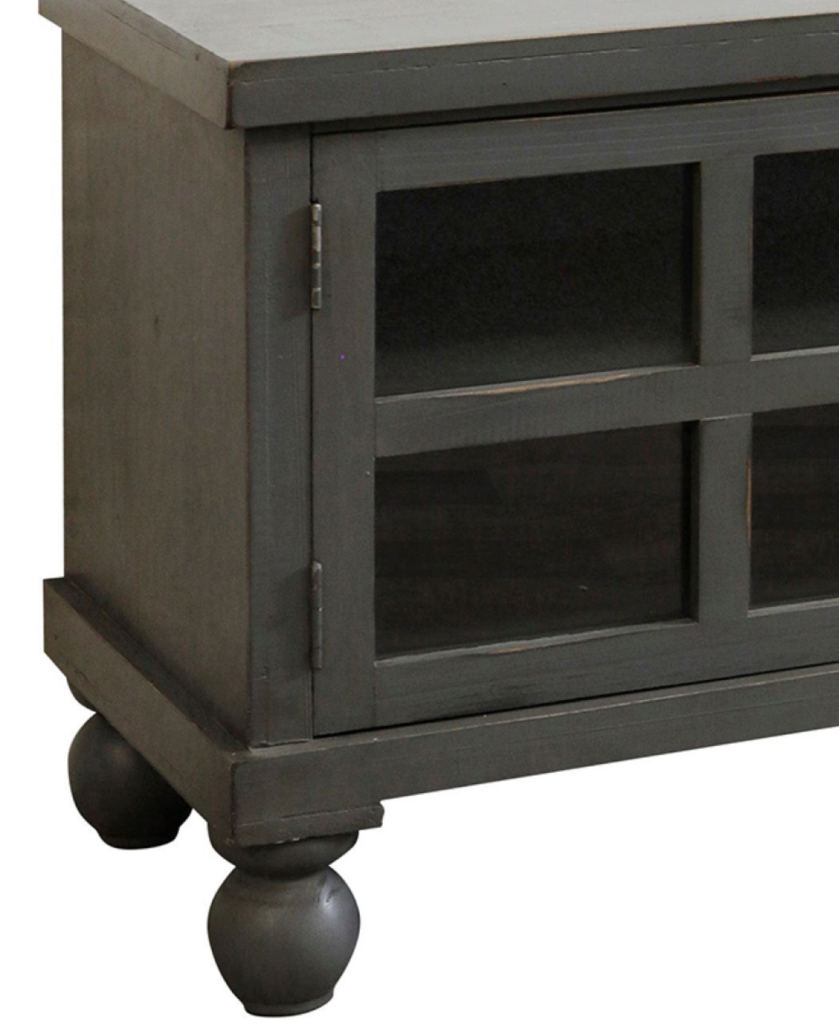 Stylecraft Home Collection 15.5" Oren Antique Mirrored Door Transitional Media Cabinet In Charcoal Gray