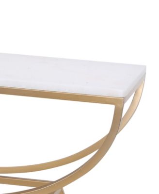 16" Marble Norman Wyatt Home Loren Elliptical Console Table