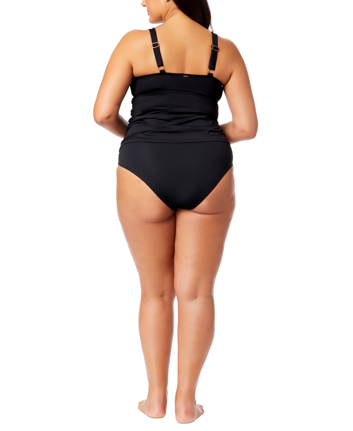 ANNE COLE PLUS SIZE SHIRRED TANKINI TOP 