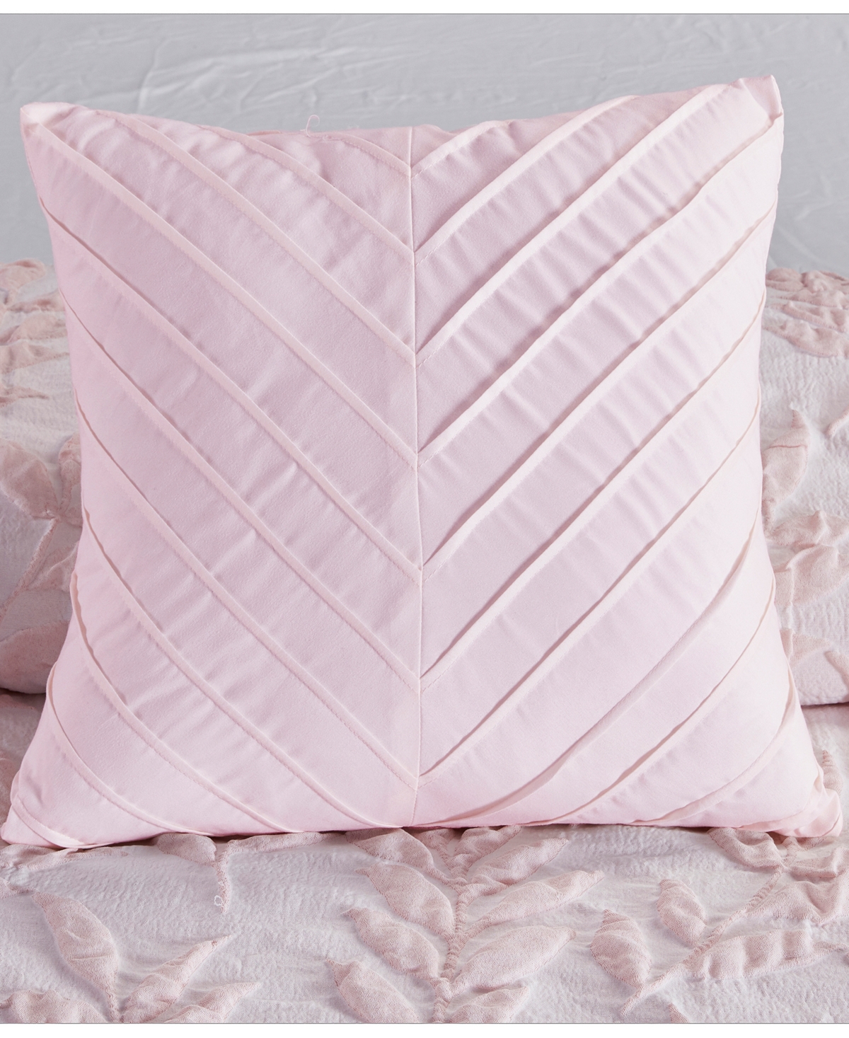 Rachel Roy Jacquard Puckered Botanical 3-pc. Comforter Set, Twin In Blush