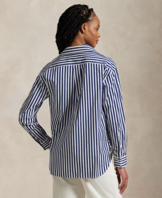Women's Relaxed-Fit Striped Cotton Shirt 