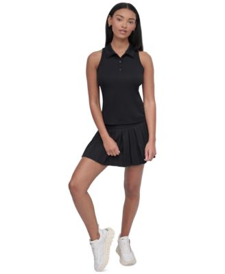 DKNY - Women's Court Piqu&eacute; Knit Racerback Polo Tank Top