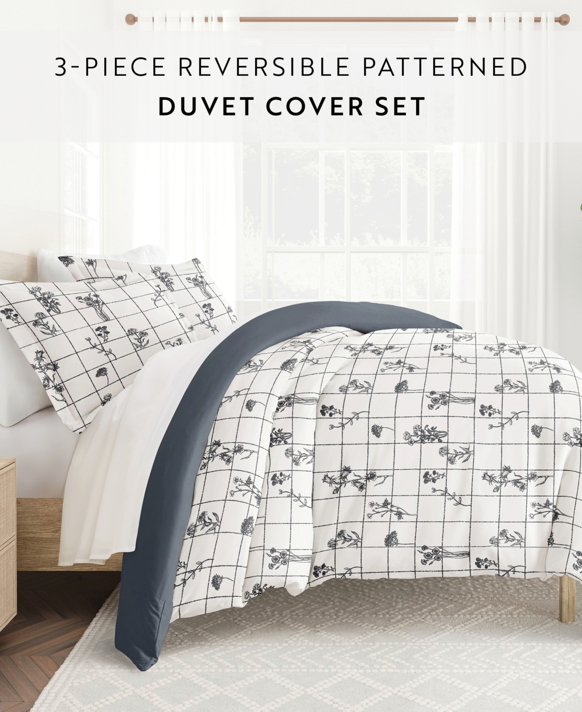 Ienjoy Home Utra Soft Reversible 3-pc. Duvet Cover Set, King/california King In Multi