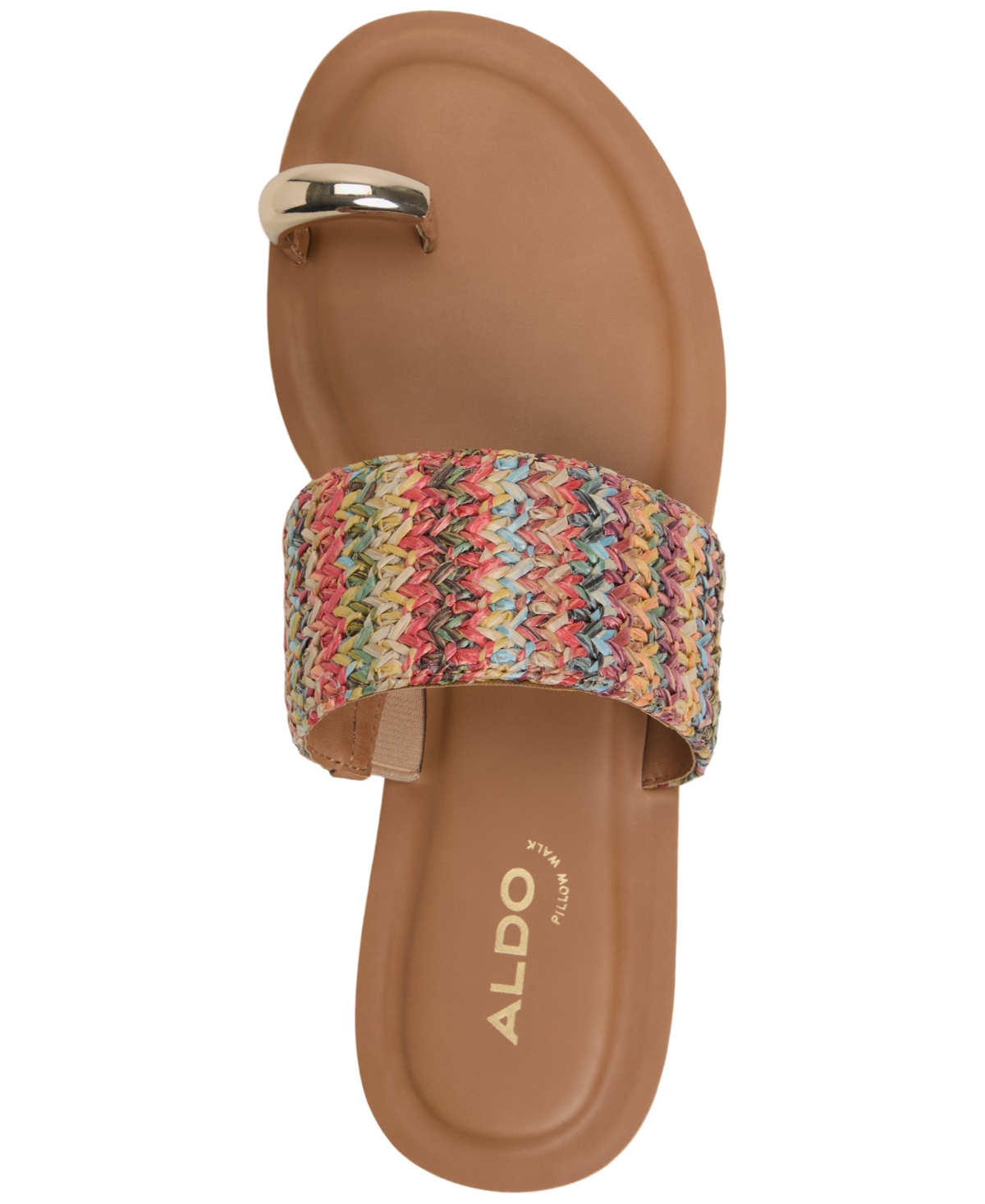 Shop Aldo Women's Beachwalk Toe Loop Flat Sandals In Raffia Multi