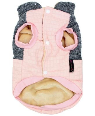 Fancy Flower Quilted Pink Dog Jacket