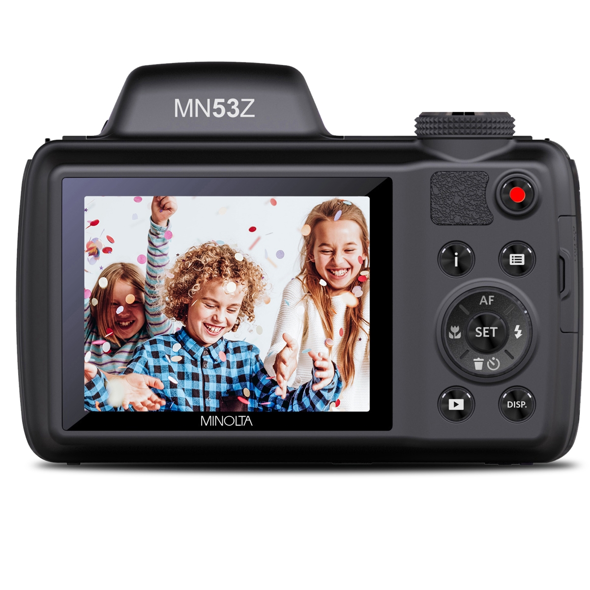 Minolta MN53Z 16MP Fhd Wi-Fi Bridge Camera with 53x Optical Zoom, Black