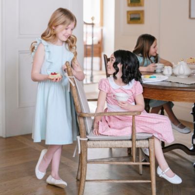 Toddler Girls Short Sleeve Sateen Dress with Peter Pan Collar