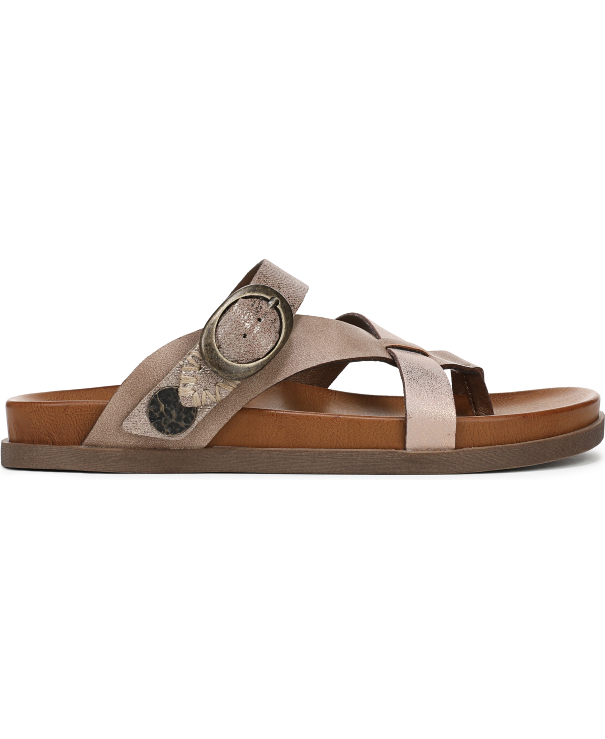 Shop Blowfish Malibu Women's Lilac Thong Slide Platform Sandals In Oak Faux Leather