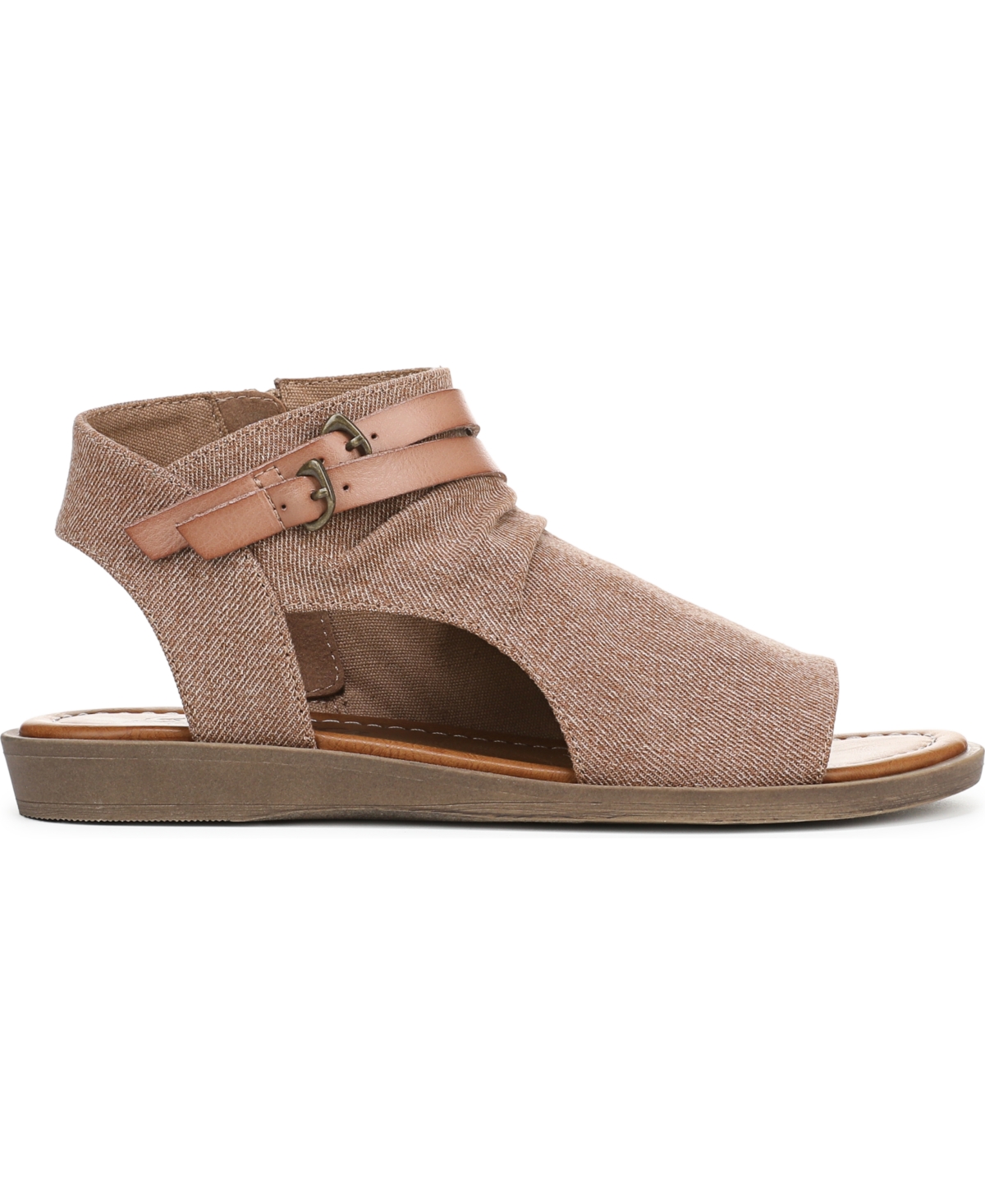 Shop Blowfish Malibu Women's Denver Strappy Low Wedge Sandals In Sand Denim Fabric