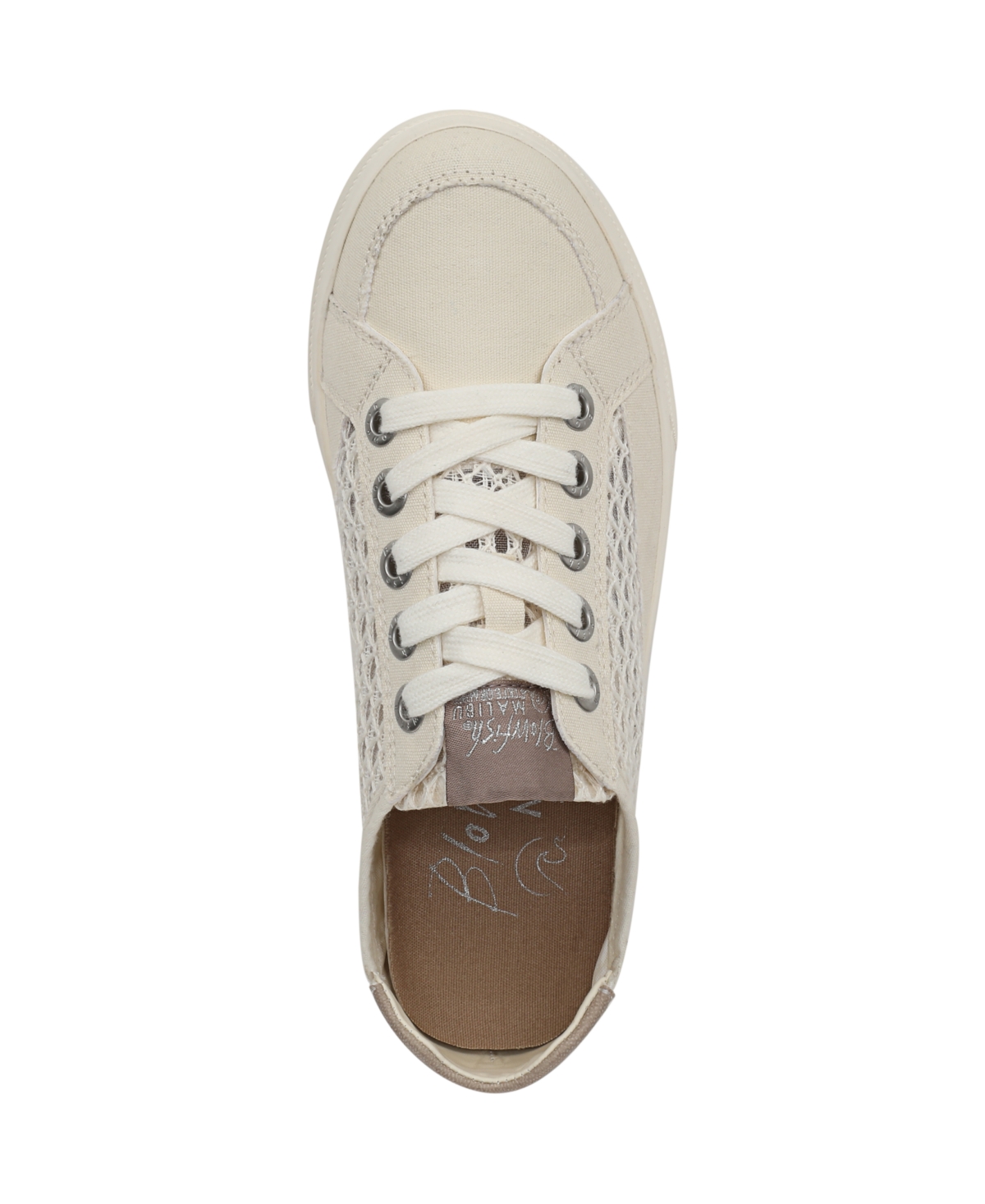 Shop Blowfish Malibu Women's Tanline Round Toe Lace Up Sneakers In Cream Fabric,mesh