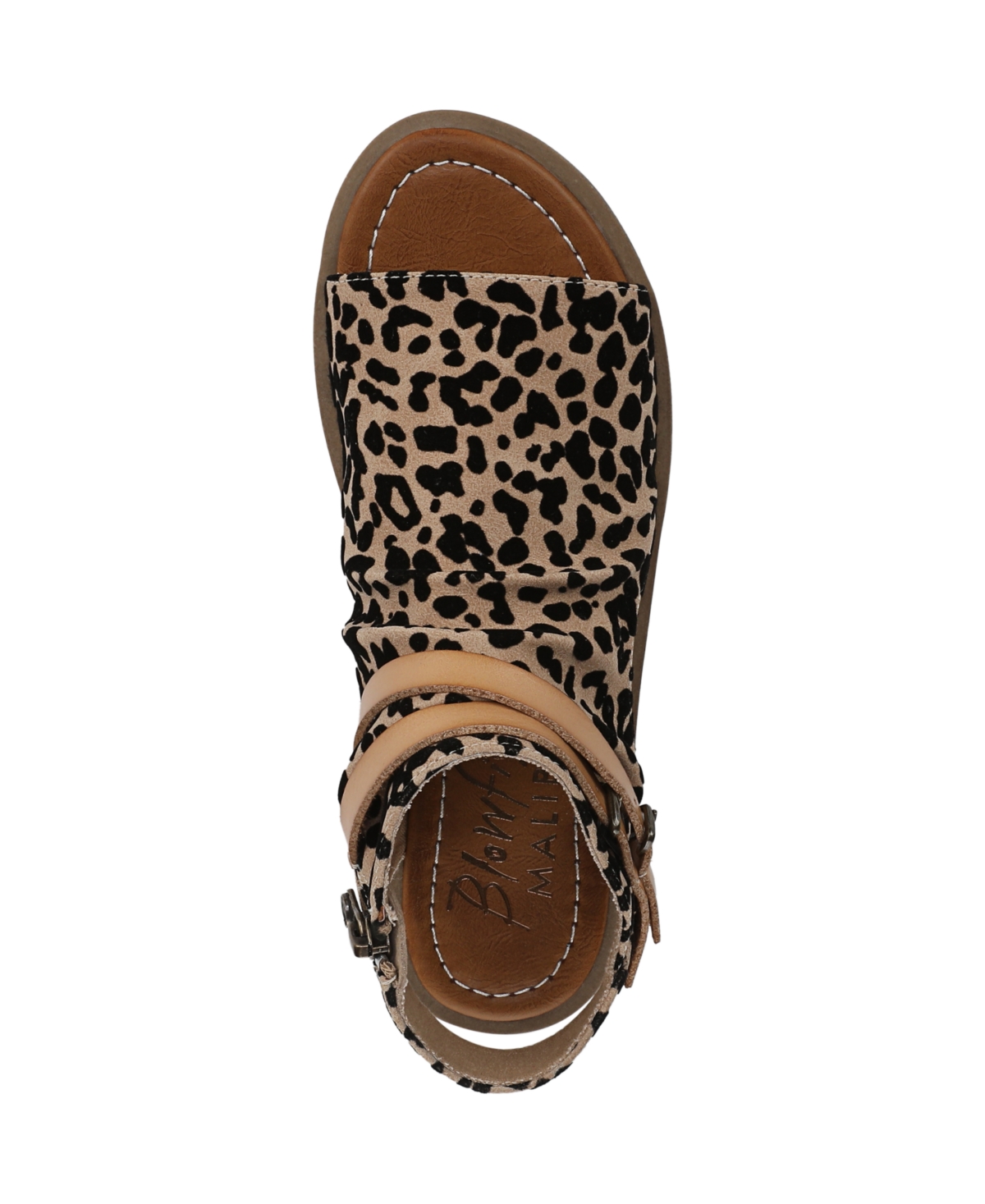 Shop Blowfish Malibu Women's Denver Strappy Low Wedge Sandals In Sand Leopard Faux Leather
