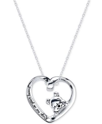 Disney Heart Pooh Pendant Necklace in Sterling Silver Macy's