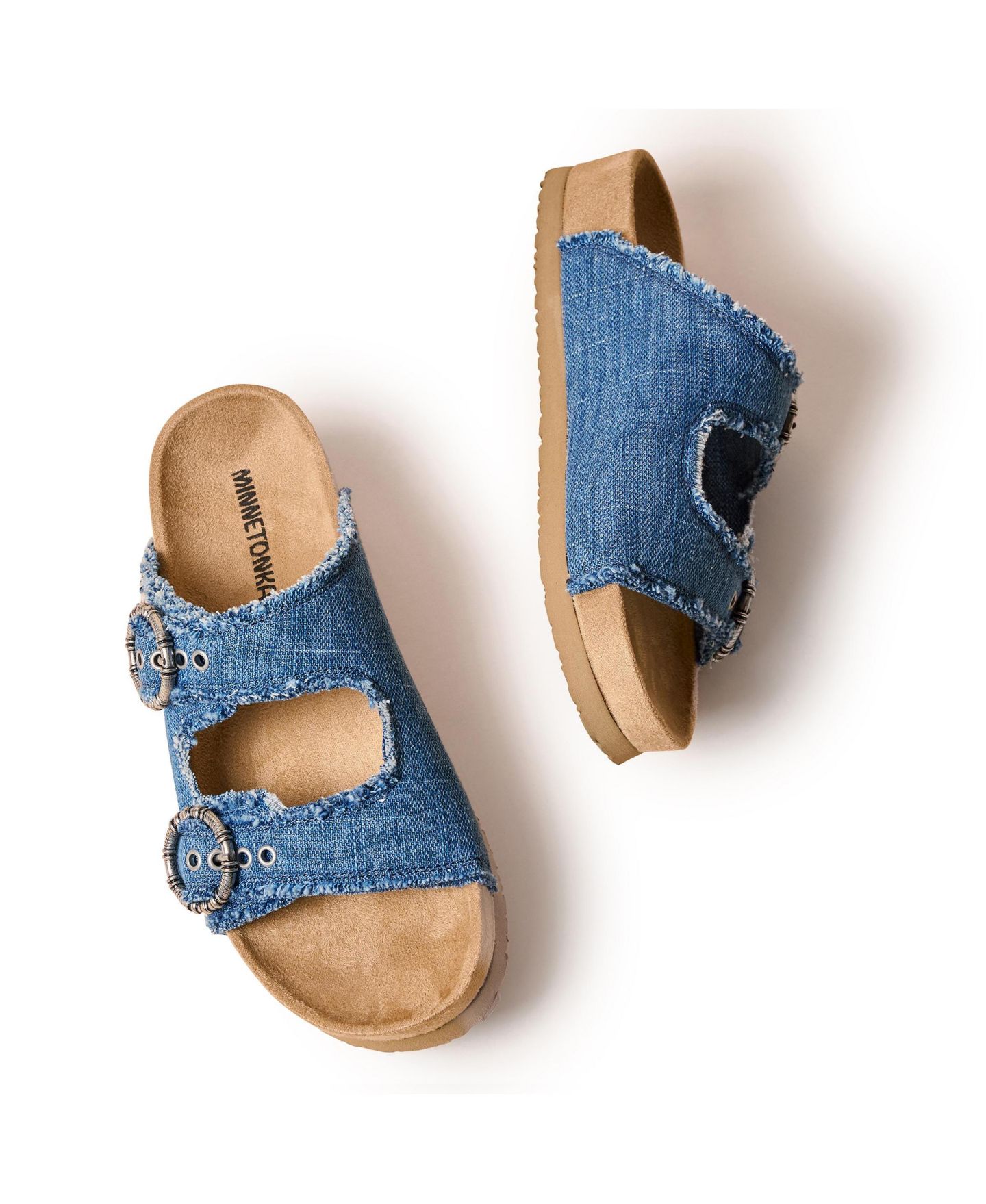 Женские сандалии Minnetonka Georgine Buckle Slide, цвет: Синий джинсовый — фото 5