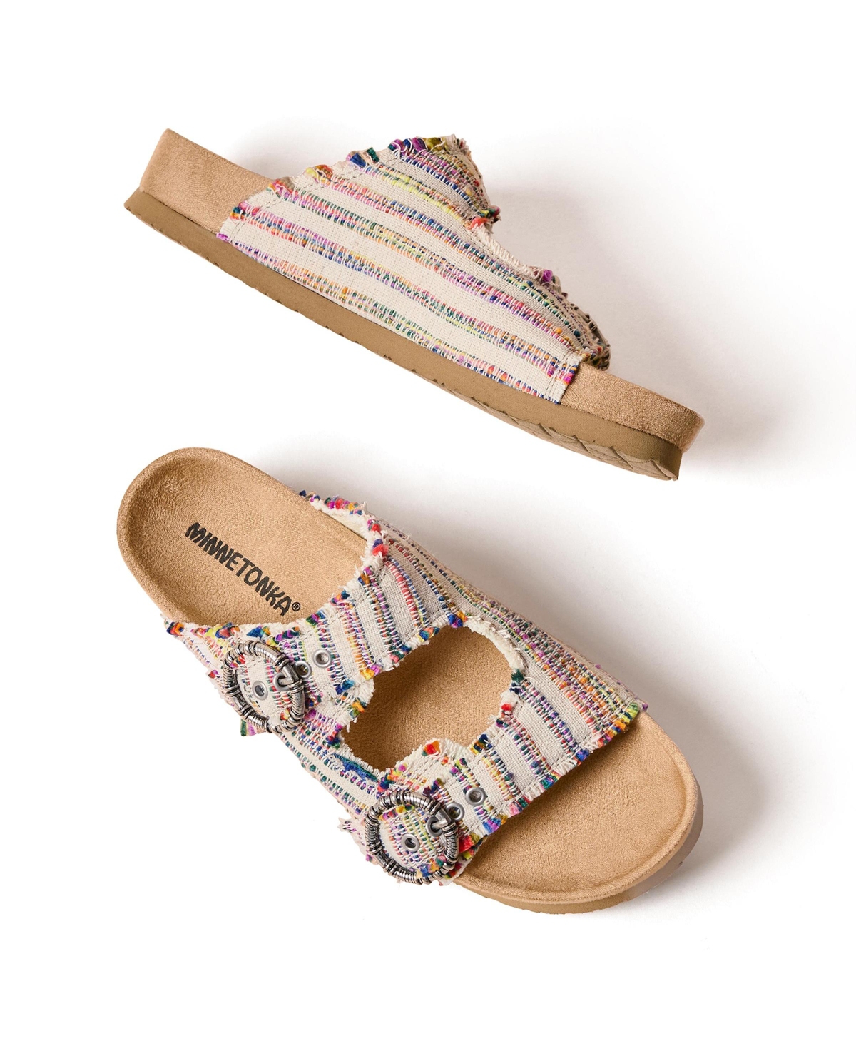 Minnetonka Women's Georgine Buckle Slide Sandals