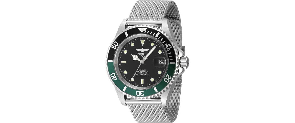 Men's 48072 Pro Diver Automatic Multifunction Black Dial Watch - Silver
