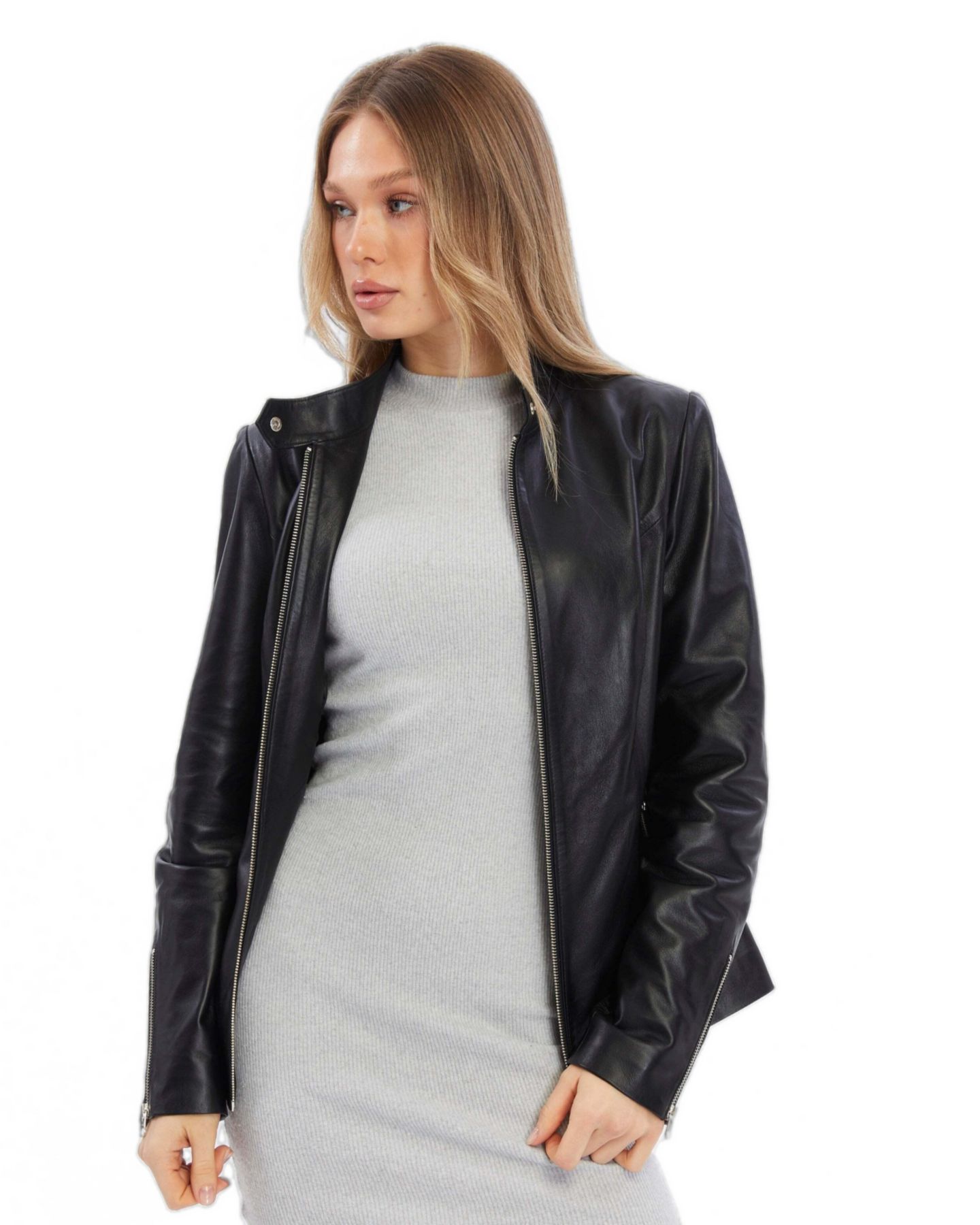 Женская куртка Furniq UK Elspeth Leather, цвет: Чёрный — фото 3